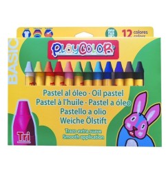 Playcolor Tri Basic pastelli a olio 12 colori lavabili 21421