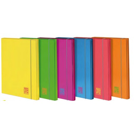 Cartellina A4 tre lembi elastico Blasetti One Color Fluo