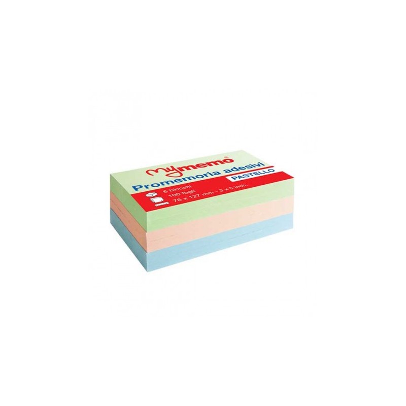 BLOCCO ADES.MYMEMO 76X127 -6pz PASTEL ASS. 30/012-1MY BLOCCO ADES.MYMEMO 76X127 -6pz PASTEL ASS. 30/012-1MY