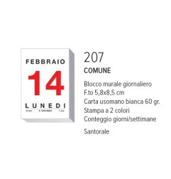 BLOCCO CALENDARIO MURALE 5,8X8,5 COMUNE DIRITTO BM207