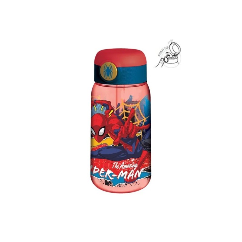 Borraccia Spiderman 510ml Polipropilene BPA Free con Cannuccia Pop-Up ST83542 Borraccia Spiderman 510ml Polipropilene BPA Free con Cannuccia Pop-Up ST83542
