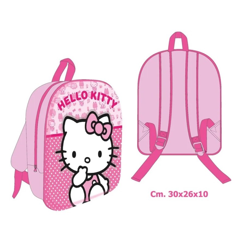 Zainetto 3D Hello Kitty 30x25x10cm Poliestere Imbottito Spallacci Regolabili Zainetto 3D Hello Kitty 30x25x10cm Poliestere Imbottito Spallacci Regolabili