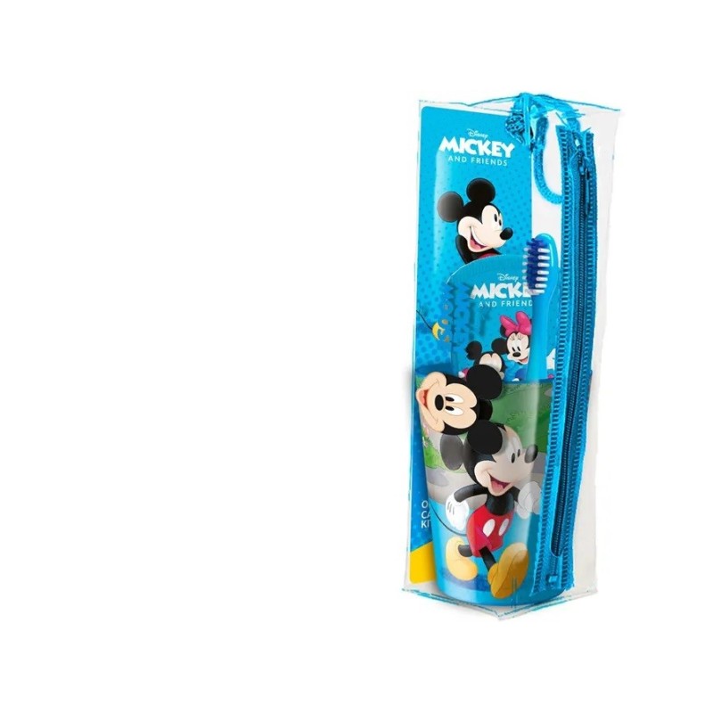 Set Igiene Orale Bambini Mickey Mouse con Pochette Trasparente Spazzolino Dentifricio 75ml RBPO011 Set Igiene Orale Bambini Mickey Mouse con Pochette Trasparente Spazzolino Dentifricio 75ml RBPO011