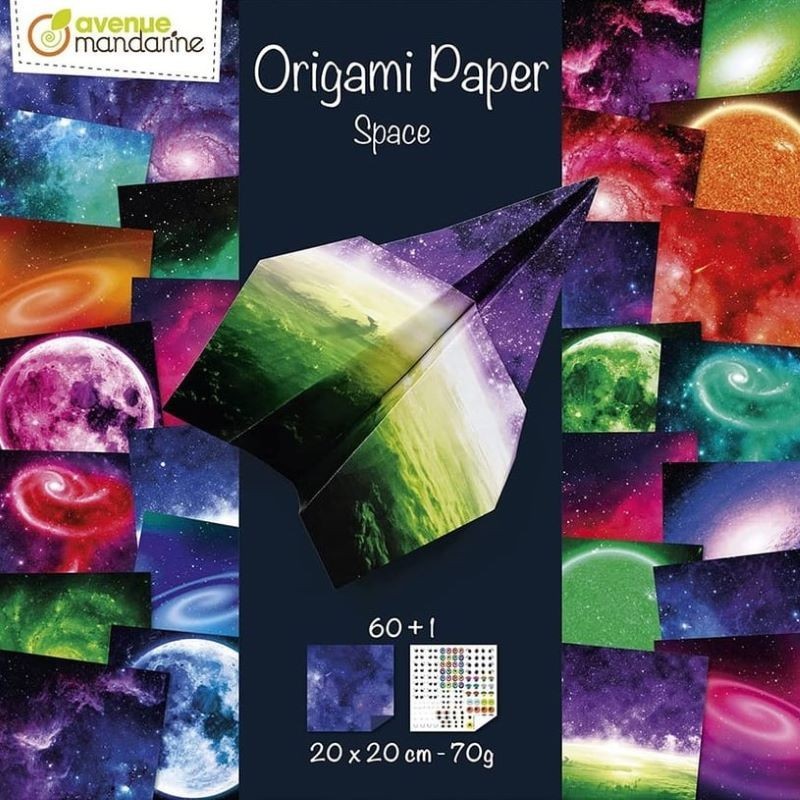 Avenue Mandarine Carta Origami tema Spazio 60 fogli 20x20 cm 70g OR519C Avenue Mandarine Carta Origami tema Spazio 60 fogli 20x20 cm 70g OR519C