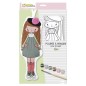 Bambolina in tessuto da dipingere Avenue Mandarine Lisa, 29 cm, con 6 colori e pennello - PP040C