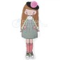 Bambolina in tessuto da dipingere Avenue Mandarine Lisa, 29 cm, con 6 colori e pennello - PP040C