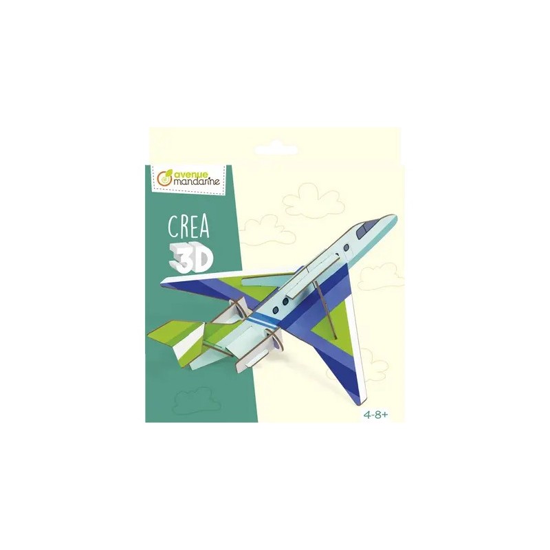 Avenue Mandarine Puzzle 3D Aeroplano Cartone 3 fogli 20x20 cm PU033C Avenue Mandarine Puzzle 3D Aeroplano Cartone 3 fogli 20x20 cm PU033C