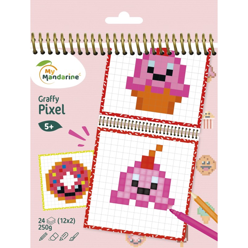 Avenue Mandarine Graffy Pixel Dolciumi Kawaii 24 fogli 15 × 15 cm carta 250 g/m² spiralato GY099C Avenue Mandarine Graffy Pixel Dolciumi Kawaii 24 fogli 15 × 15 cm carta 250 g/m² spiralato GY099C