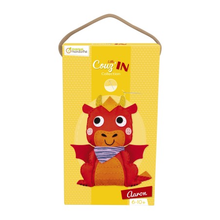 Kit di cucito Avenue Mandarine Little Couz'IN, Aaron il drago in feltro 14 x 30 cm - KC139C