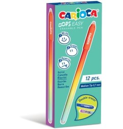 Penna a Sfera Cancellabile Biro Carioca OOPS Easy - Punta Fine 0,7 mm, Inchiostro Rosso 4350003