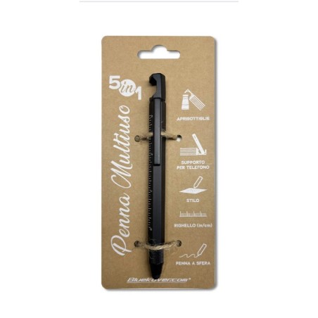 Bluekover penna multifunzione 5 in 1 nera