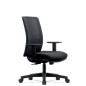 POLTRONA UFFICIO C/BRACCIOLI, BASE+SCHIENALE RETE NERO KING-DK-N-02 POLTRONA UFFICIO C/BRACCIOLI, BASE+SCHIENALE RETE NERO KING-DK-N-02