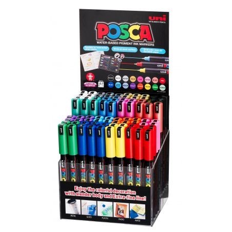 Uni Posca PC1MR 80 marcatori tempera punta extra-fine 0.7 mm assortiti
