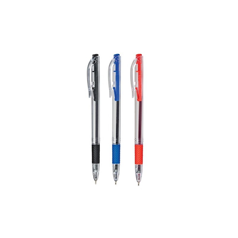Nikoffice Penna a sfera semigel a scatto 1.0 mm inchiostro nero 50 pz 20/118
