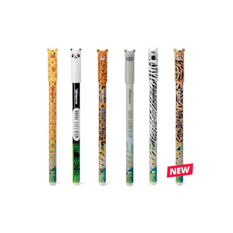 Wild Animal penne cancellabili slim 0.7 mm blu cappuccio 36 pz assortite 20/252 Wild Animal penne cancellabili slim 0.7 mm blu cappuccio 36 pz assortite 20/252