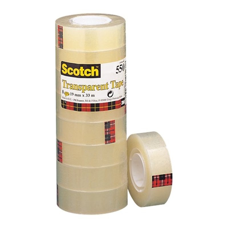 3M Scotch 550 Nastro trasparente 19mm x 33m multiuso 81596 3M Scotch 550 Nastro trasparente 19mm x 33m multiuso 81596