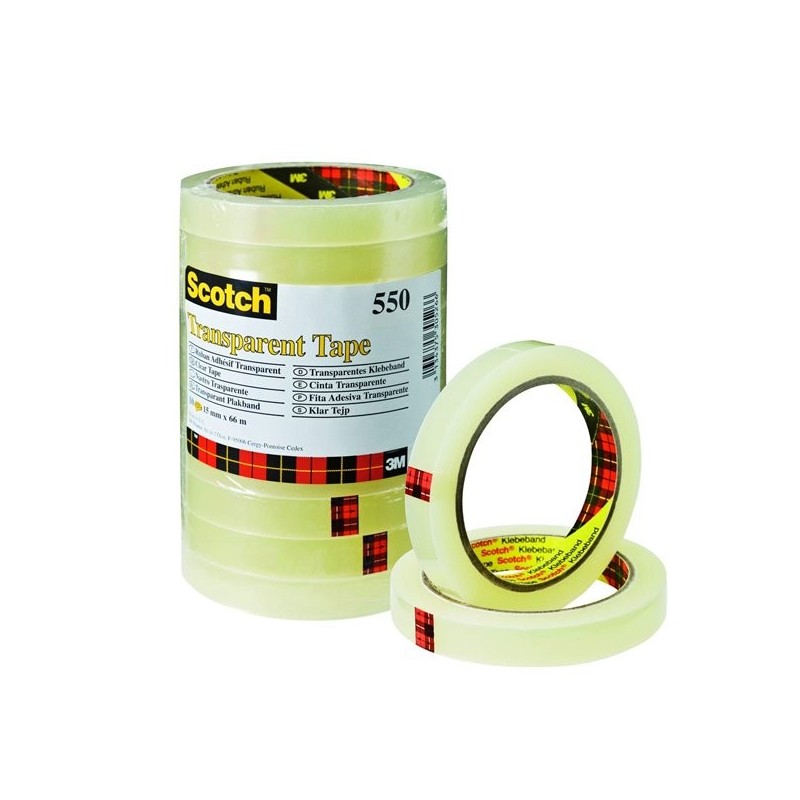 3M Scotch 550 Nastro trasparente 15mm x 66m multiuso 63563 3M Scotch 550 Nastro trasparente 15mm x 66m multiuso 63563