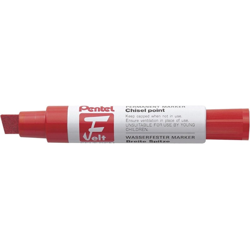 Marcatore permanente Pentel punta grande rosso Marcatore permanente Pentel punta grande rosso