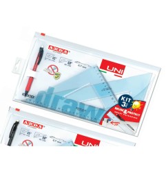 Arda coppia squadre UNI 45° e 60° 30 cm con portamine 0,7 mm