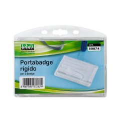Porta badge rigido Lebez 2 card 9x5,5 cm 50 pz - 80074