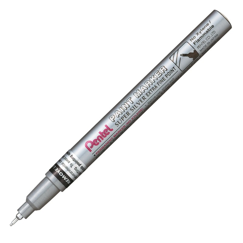 Pentel MFP10-Z pennarello indelebile punta tonda 0,7 mm argento 12 pz Pentel MFP10-Z pennarello indelebile punta tonda 0,7 mm argento 12 pz