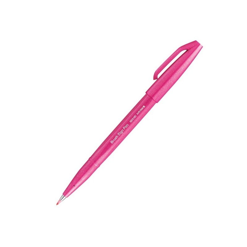 Pentel Ses15C-P Brush Sign Pen pennarello punta flessibile rosa 10 pz SES15C-P Pentel Ses15C-P Brush Sign Pen pennarello punta flessibile rosa 10 pz SES15C-P