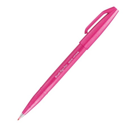 Pentel Ses15C-P Brush Sign Pen pennarello punta flessibile rosa 10 pz SES15C-P