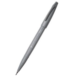 Pentel SES15C-N Brush Sign Pen grigio punta flessibile 10 Pz