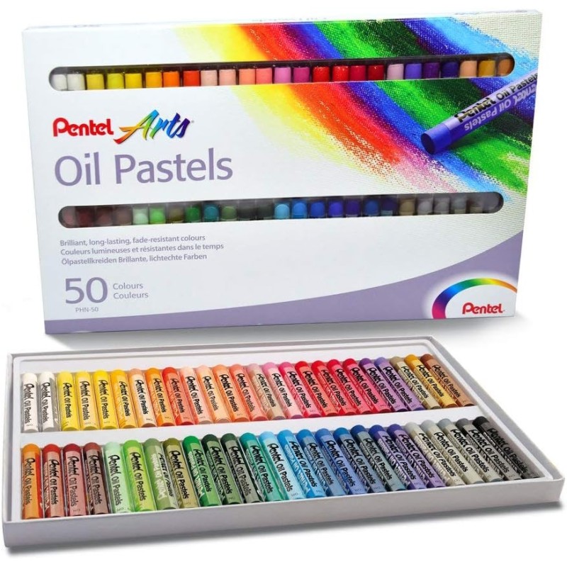 Pentel PHN50 pastelli ad olio 50 stick colori assortiti Pentel PHN50 pastelli ad olio 50 stick colori assortiti