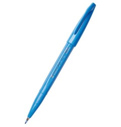 Pentel Brush Sign Pen azzurro punta flessibile 10pz SES15C-S
