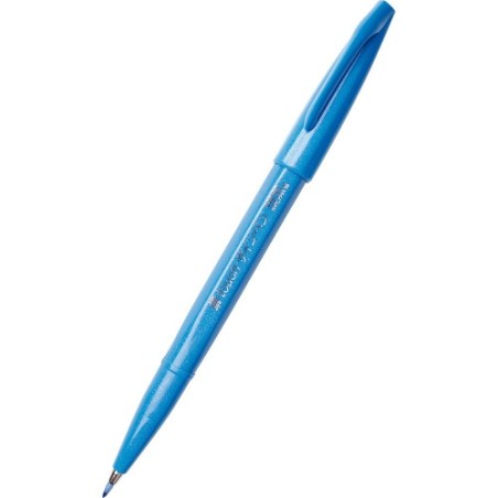 Pentel Brush Sign Pen azzurro punta flessibile 10pz SES15C-S