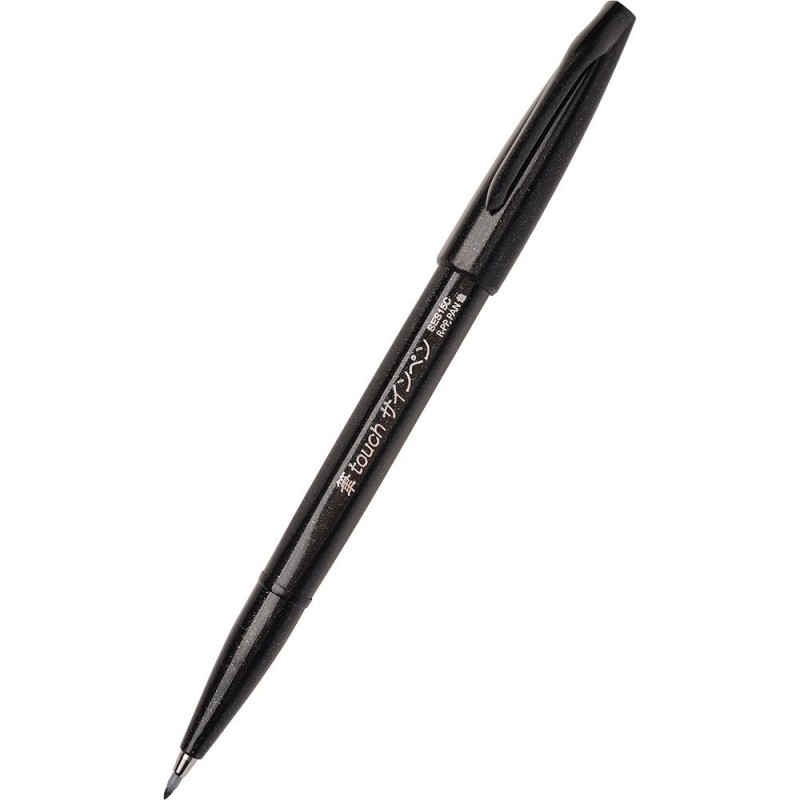 Pentel Brush Sign Pen blu punta flessibile 10pz SES15C-A Pentel Brush Sign Pen blu punta flessibile 10pz SES15C-A
