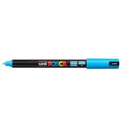 UNI BALL UNIPOSCA Pennarello Marcatore a Base D'Acqua Punta Ultra fine Azzurro 6 Pz PC1MR 8
