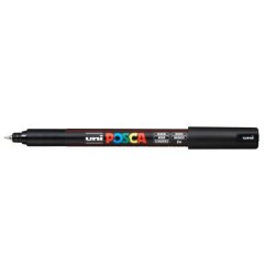 UNI BALL UNIPOSCA Pennarello Marcatore a Base D'Acqua Punta Ultra fine nero 6 Pz PC1MR