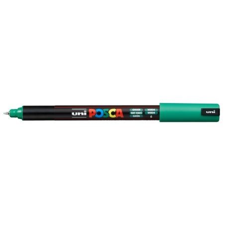 UNI BALL UNIPOSCA Pennarello Marcatore a Base D'Acqua Punta Ultra fine Verde 6Pz PC1MR 6