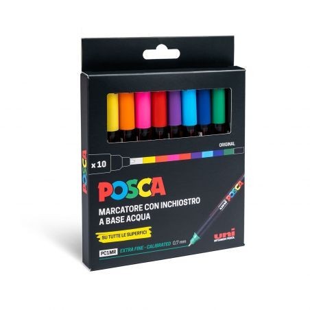 UNI POSCA PC1MR 10P COL. ASS. CF.10PZ -ULTRAFINE