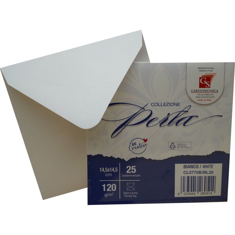 PERLATO BIANCO 14,5x14,5 TP GR. 120 BL.25 BUSTE CL0770B/BL25 PERLATO BIANCO 14,5x14,5 TP GR. 120 BL.25 BUSTE CL0770B/BL25