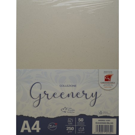 GREENERY AVORIO  A4 GR. 250 BL.50 CARTONCINI EA40560/BL50