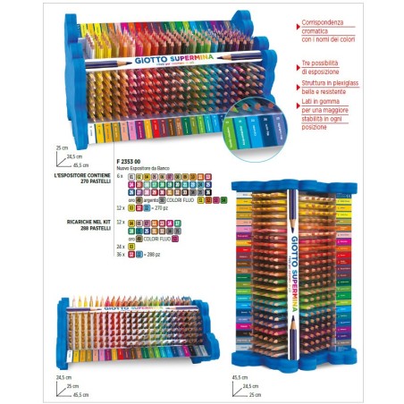 Giotto Supermina espositore da banco 558 matite colorate