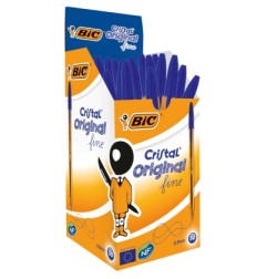BIC Cristal Original Fine penne a sfera punta fine 0.8 mm Blu 50 Pz 872730