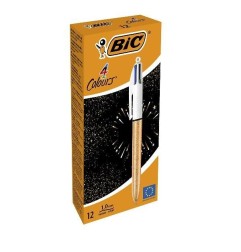 BIC 4 Colours penna 4 colori effetto champagne 12 pezzi