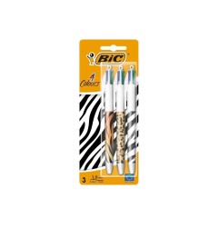 BIC 4 Colours Animal Print penna a sfera punta media 1 mm 3pz 9998501