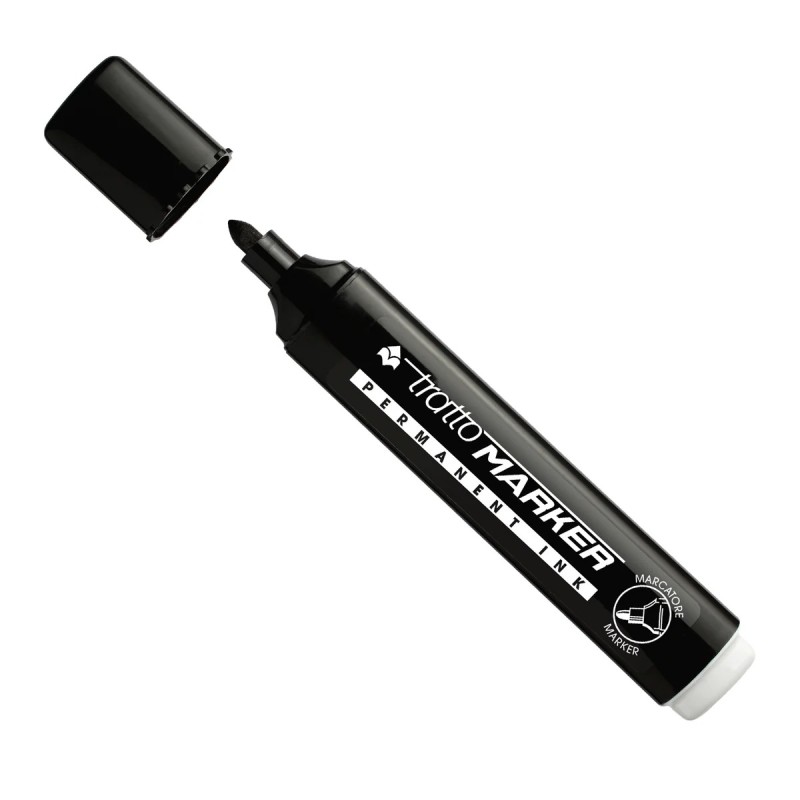 Tratto Marker PT marcatore permanente nero punta tonda 12 Pz 841103 Tratto Marker PT marcatore permanente nero punta tonda 12 Pz 841103