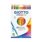 Giotto Stilnovo set 18 colori pastelli colorati fusto esagonale 278200 Giotto Stilnovo set 18 colori pastelli colorati fusto esagonale 278200