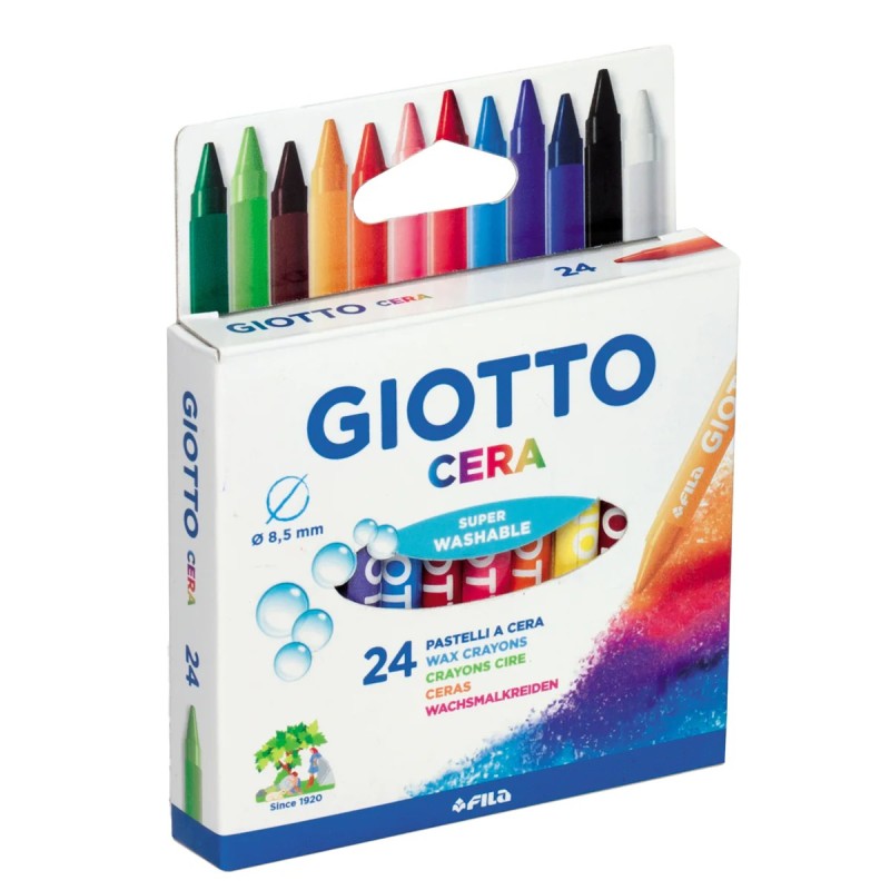 Giotto Cera Super Washable set 24 pastelli a cera lavabili punta tonda 2822 Giotto Cera Super Washable set 24 pastelli a cera lavabili punta tonda 2822