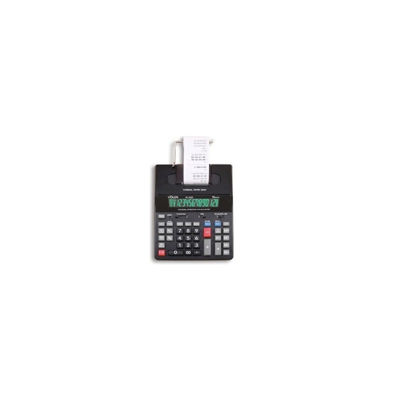 Calcolatrice HOLEN 12 Cifre Termica Scrivente HC-3220 Nera Calcolatrice HOLEN 12 Cifre Termica Scrivente HC-3220 Nera