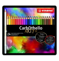 STABILO Pastelli a Carboncino CARBOTHELLO con Scatola in Metallo 24 Pezzi