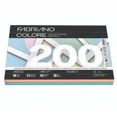 FABRIANO 100 fogli Carta fotocopie Fabriano Colore A4 200gr mix tenui 19100819