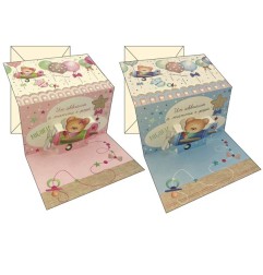 KARTOS 12 Biglietti Pop Up NASCITA Orsetti e Palloncini -12pz 17848101