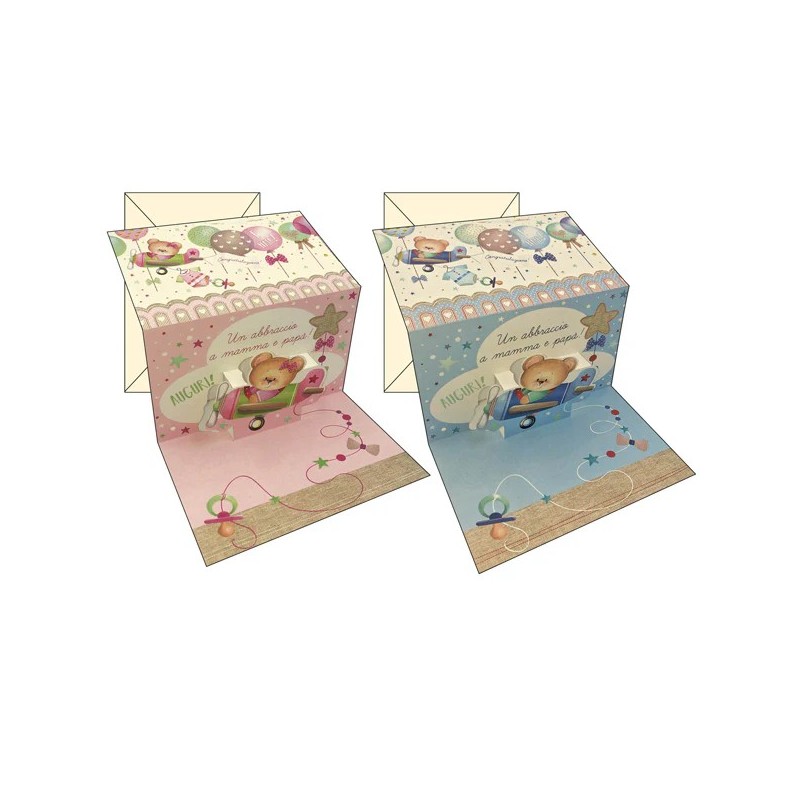 KARTOS 12 Biglietti Pop Up NASCITA Orsetti e Palloncini -12pz 17848101 KARTOS 12 Biglietti Pop Up NASCITA Orsetti e Palloncini -12pz 17848101